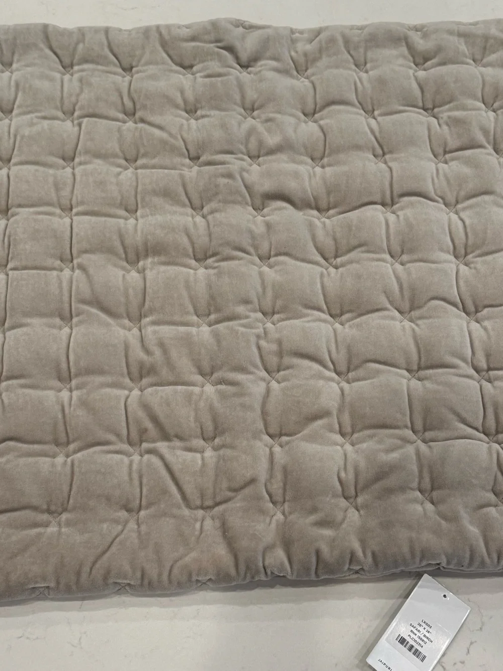 Quilted 26”x26” pillow cover, grey- Soft Home Bedding